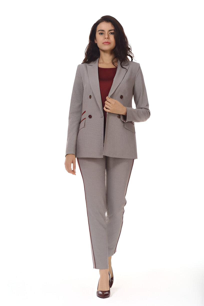 Single Breasted 4 Button Coat/Slim Fit Bottom