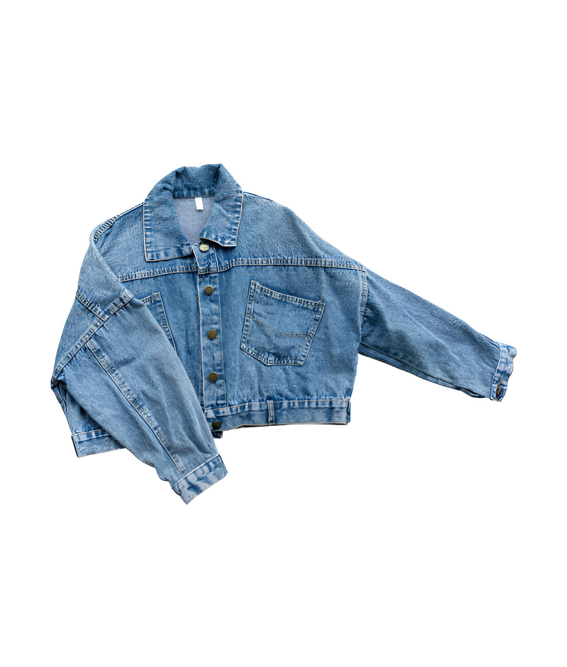 Ladies Cropped Denim Jacket