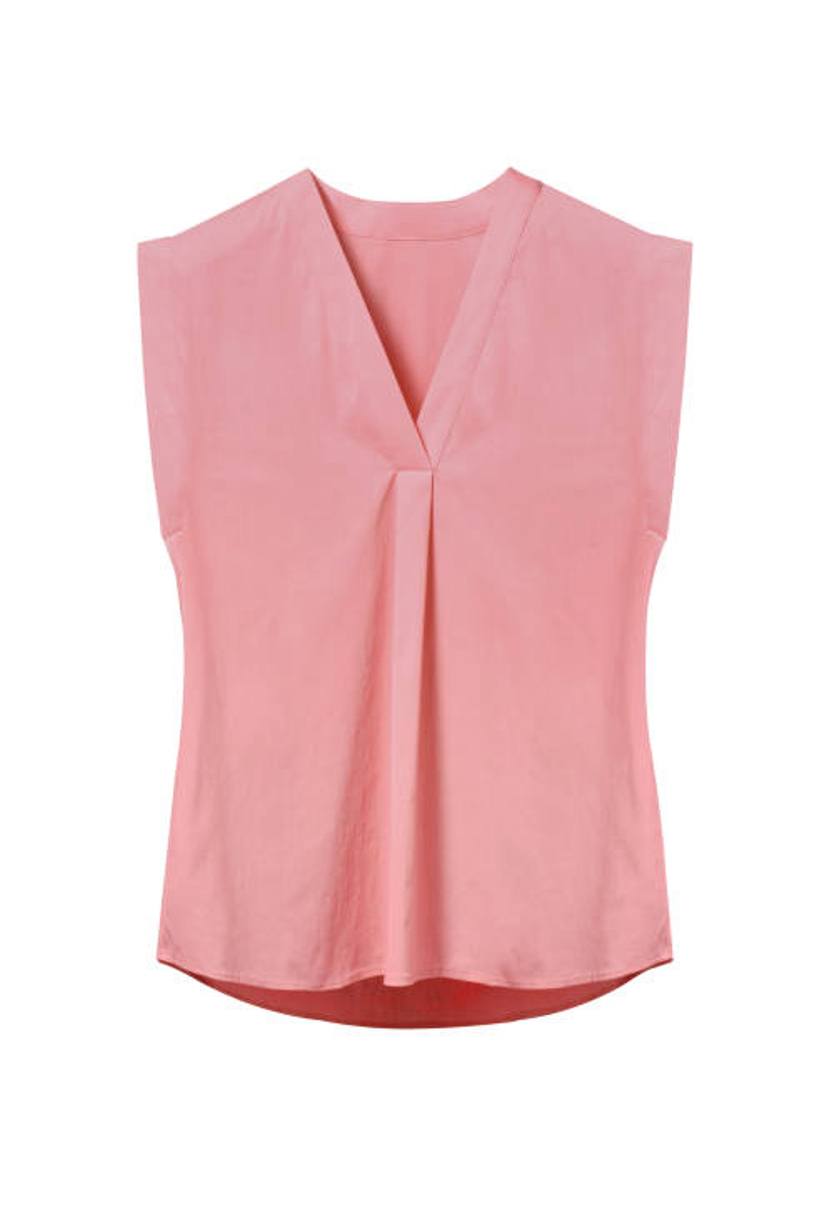 Ladies V-neck Pleated Blouse